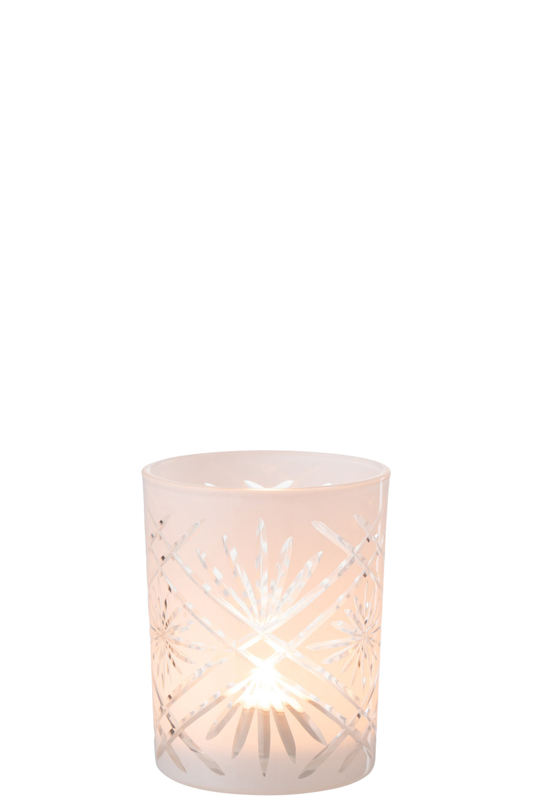 J-Line Lantaarn Santorini Glas Wit Medium