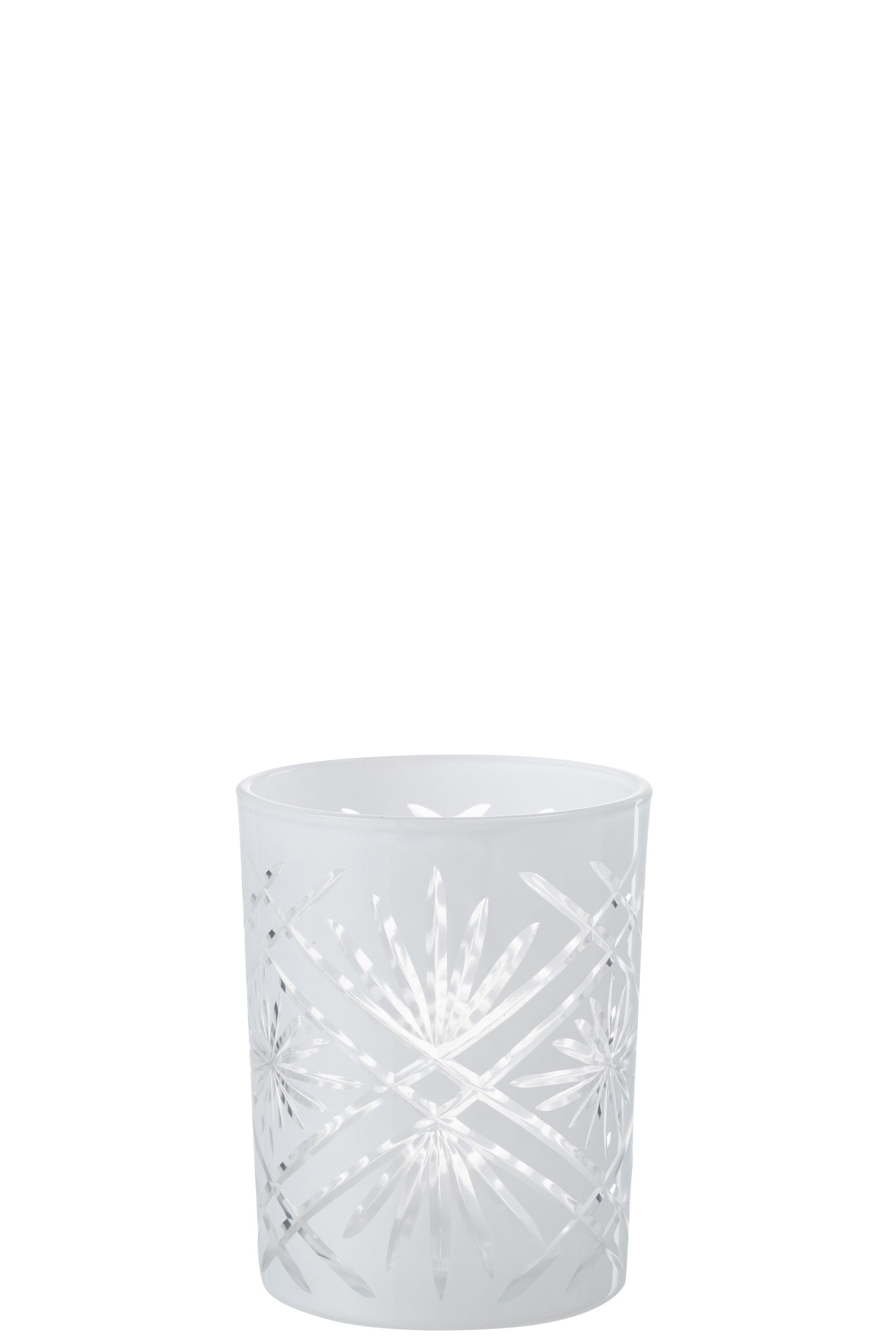 J-Line Lantaarn Santorini Glas Wit Medium