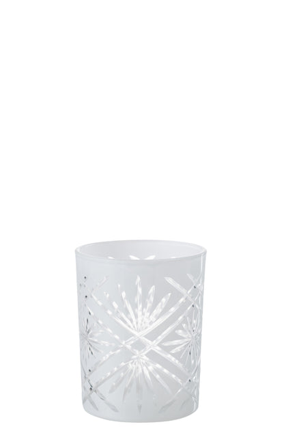 J-Line Lantaarn Santorini Glas Wit Medium