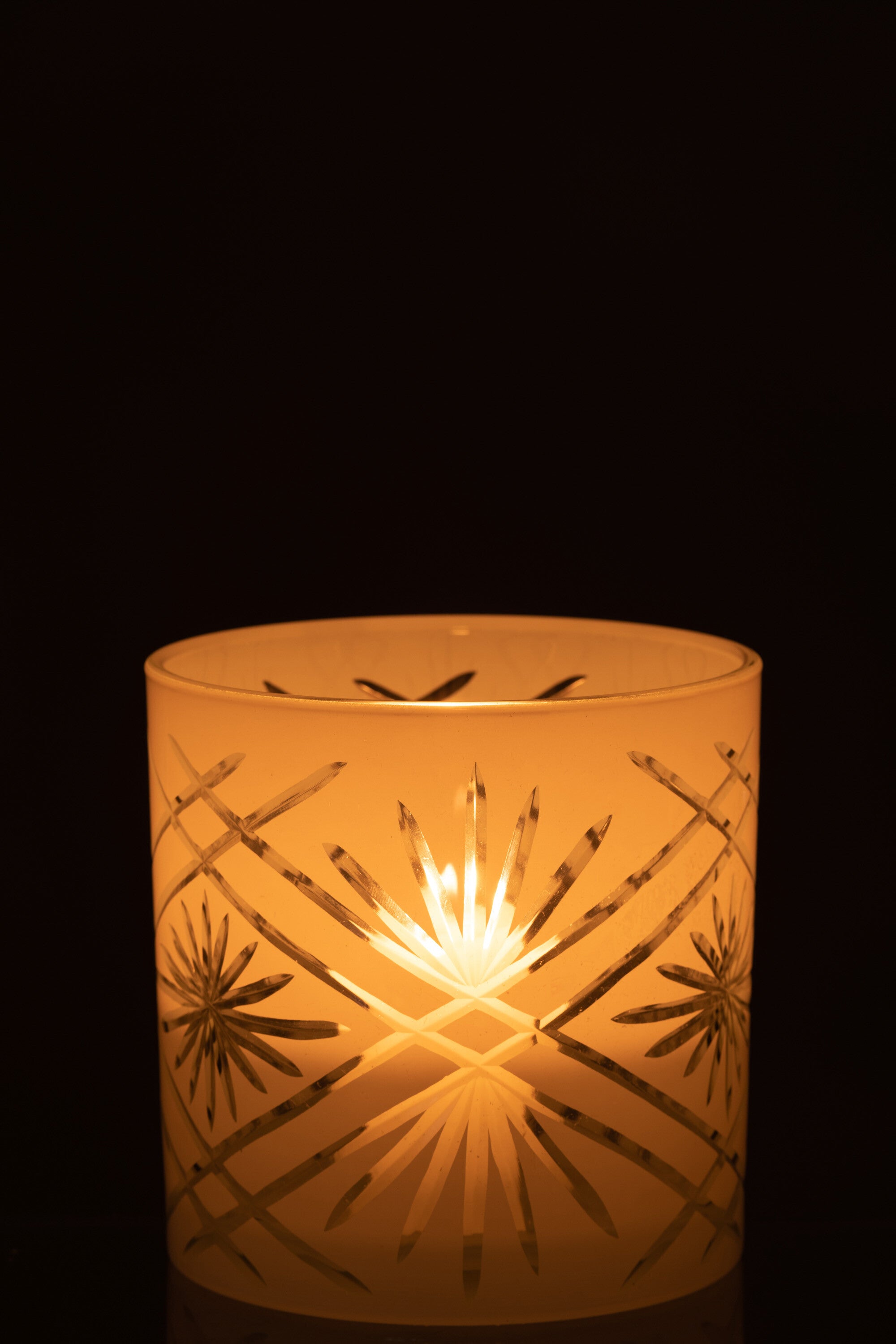 J-Line lantaarn Santorini Glas Wit groot