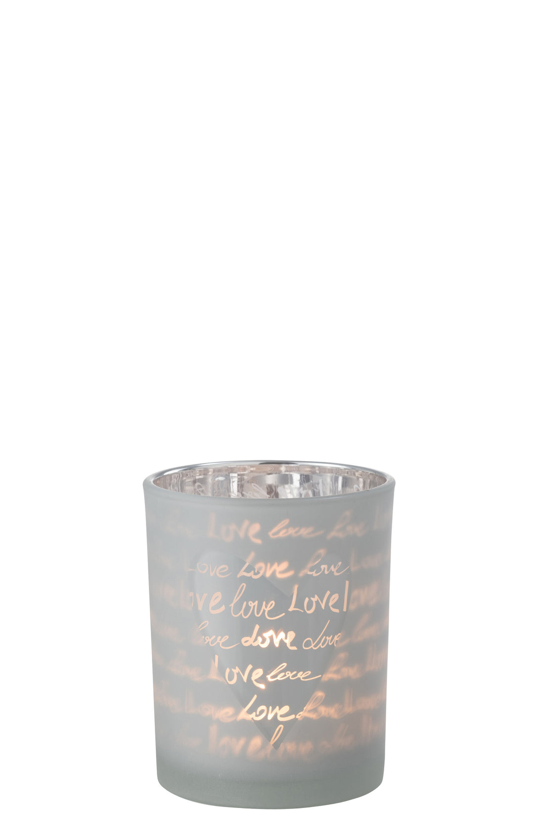 J-Line lantaarn Love Glass Wit Medium
