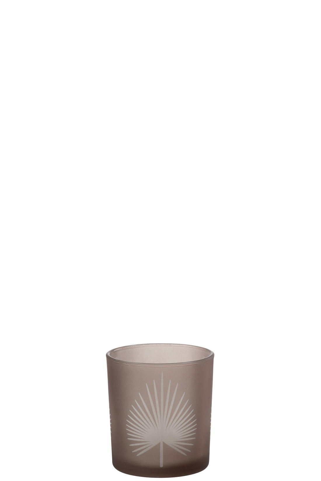 J-Line Theelichthouder Palmblad Glas Beige Small