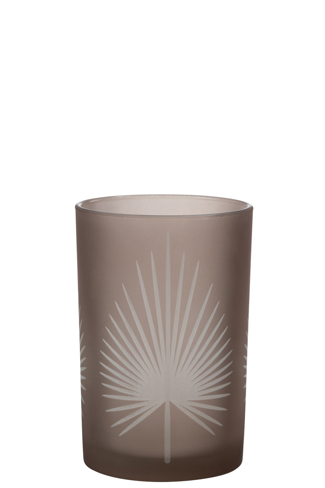 J-Line lantaarn Palmblad glas beige groot