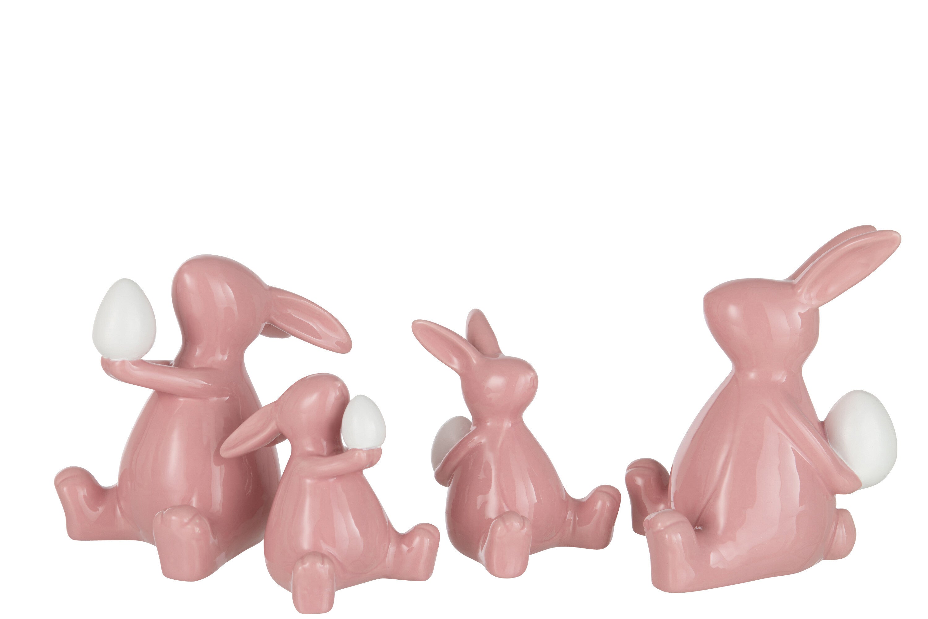 Konijn Zittend Keramiek Roze Klein Assortiment Van 2