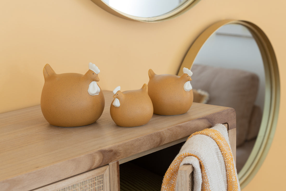 Keramische Kip Oker Klein