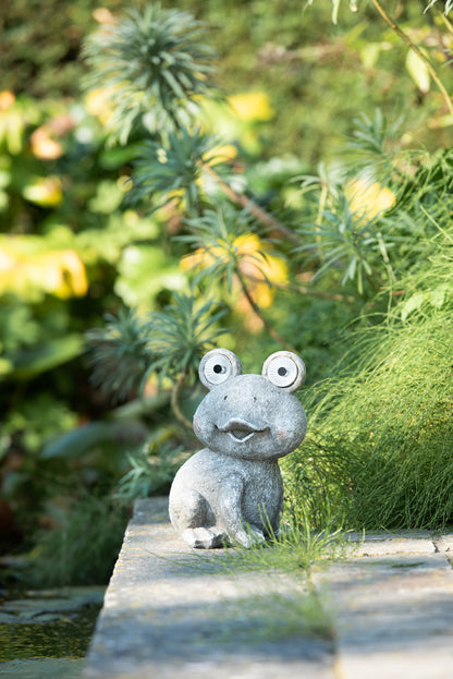 J-Line Kikker Solar Poly Grijs Small