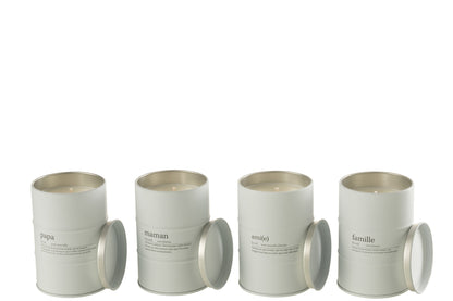 Geurkaars Familie Engels-Frans Wit 55H Assortiment Van 4