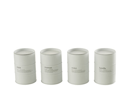 Geurkaars Familie Engels-Frans Wit 55H Assortiment Van 4