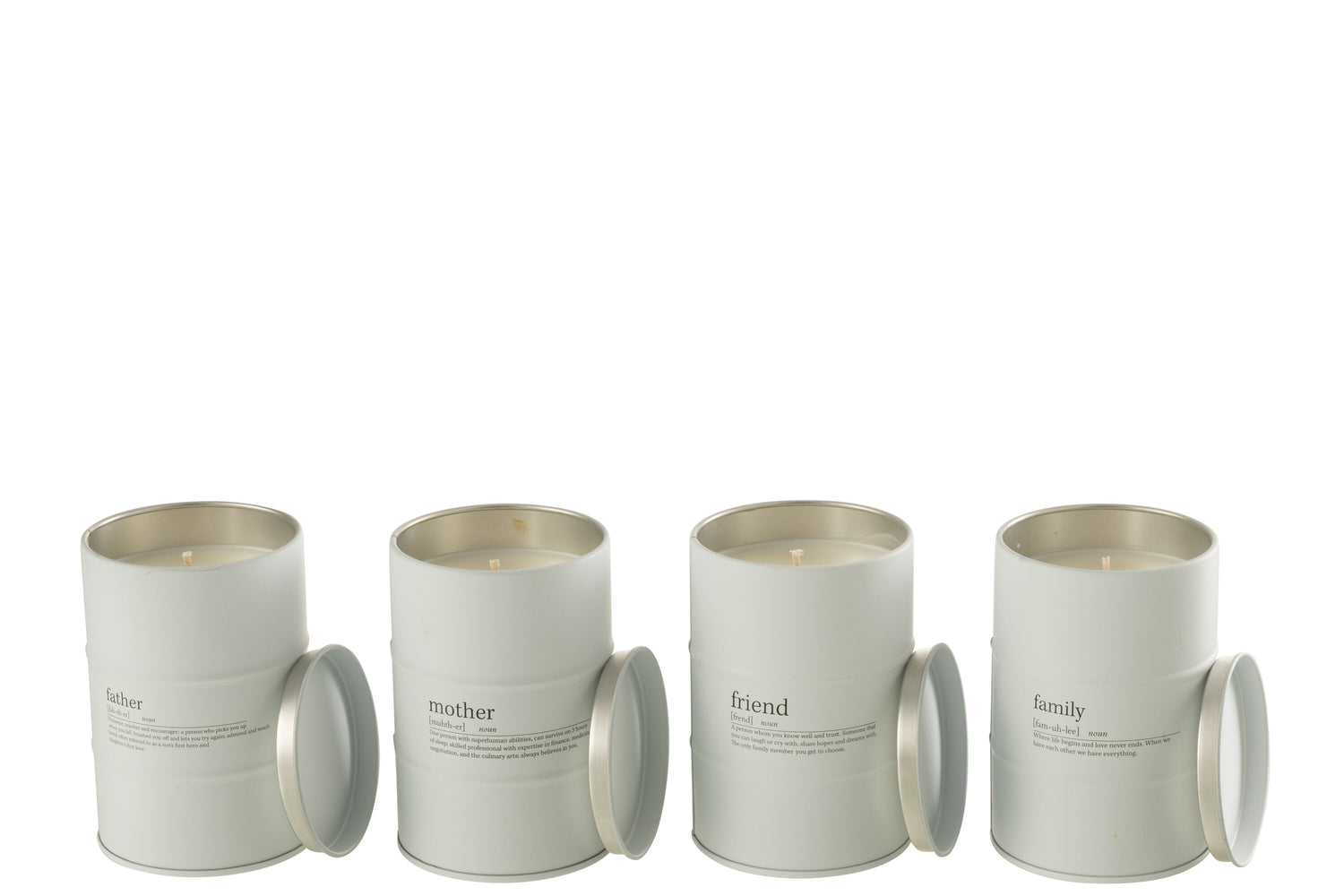 Geurkaars Familie Engels-Frans Wit 55H Assortiment Van 4