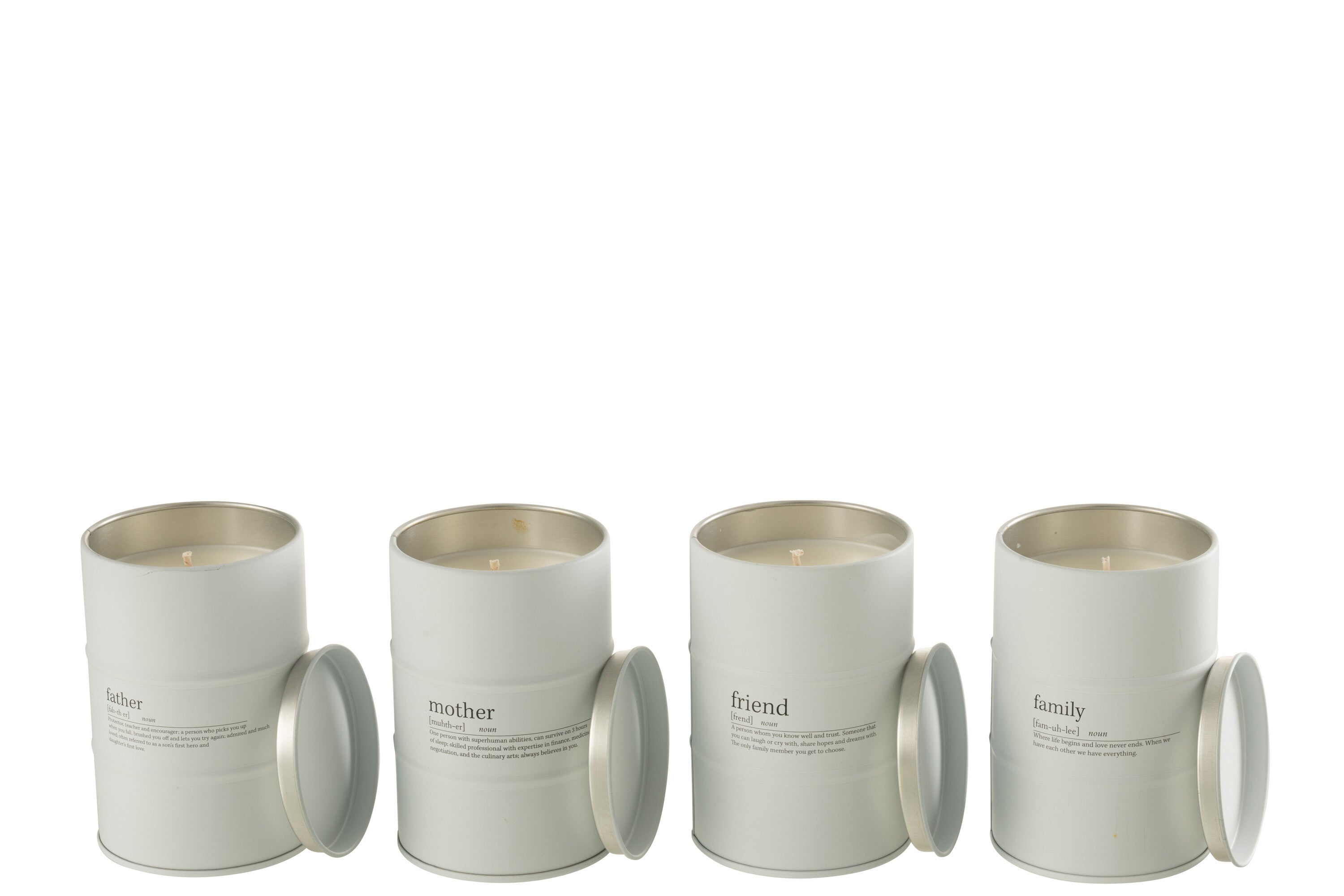 Geurkaars Familie Engels-Frans Wit 55H Assortiment Van 4