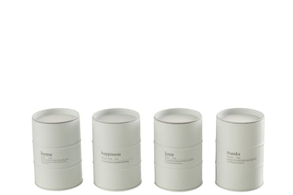 Geurkaars Citaat Engels-Frans Wit 55H Assortiment Van 4