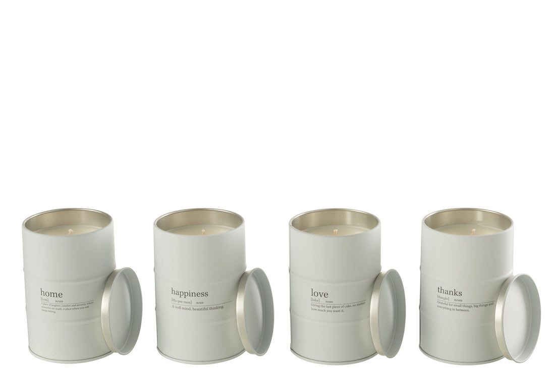 Geurkaars Citaat Engels-Frans Wit 55H Assortiment Van 4