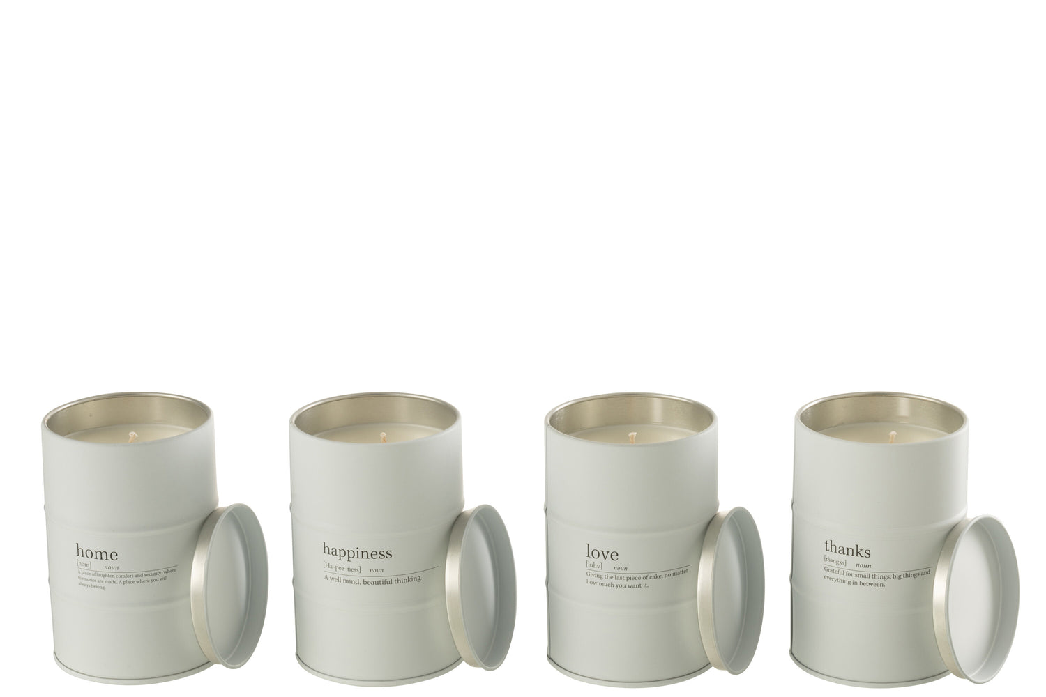 Geurkaars Citaat Engels-Frans Wit 55H Assortiment Van 4