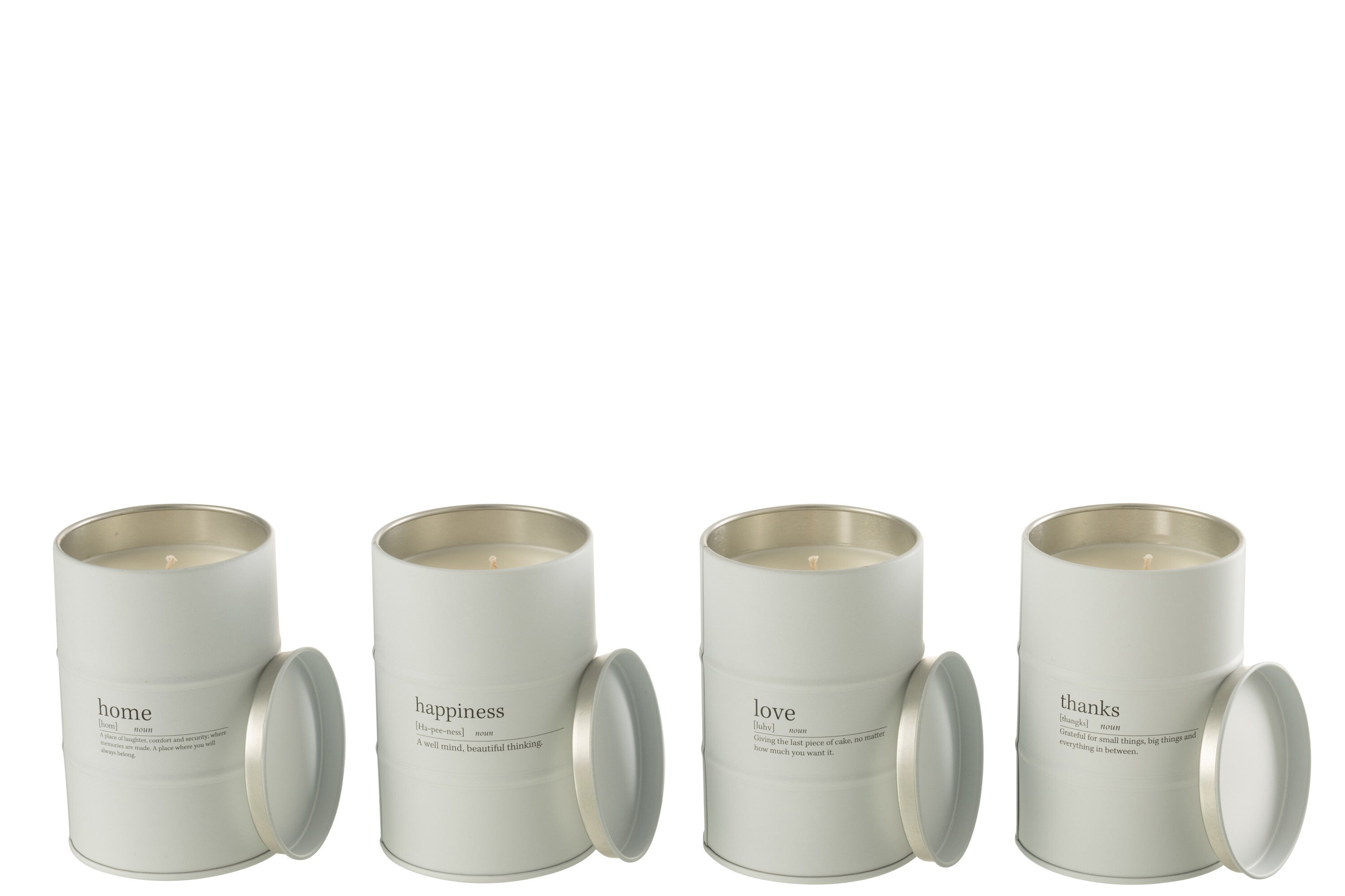 Geurkaars Citaat Engels-Frans Wit 55H Assortiment Van 4