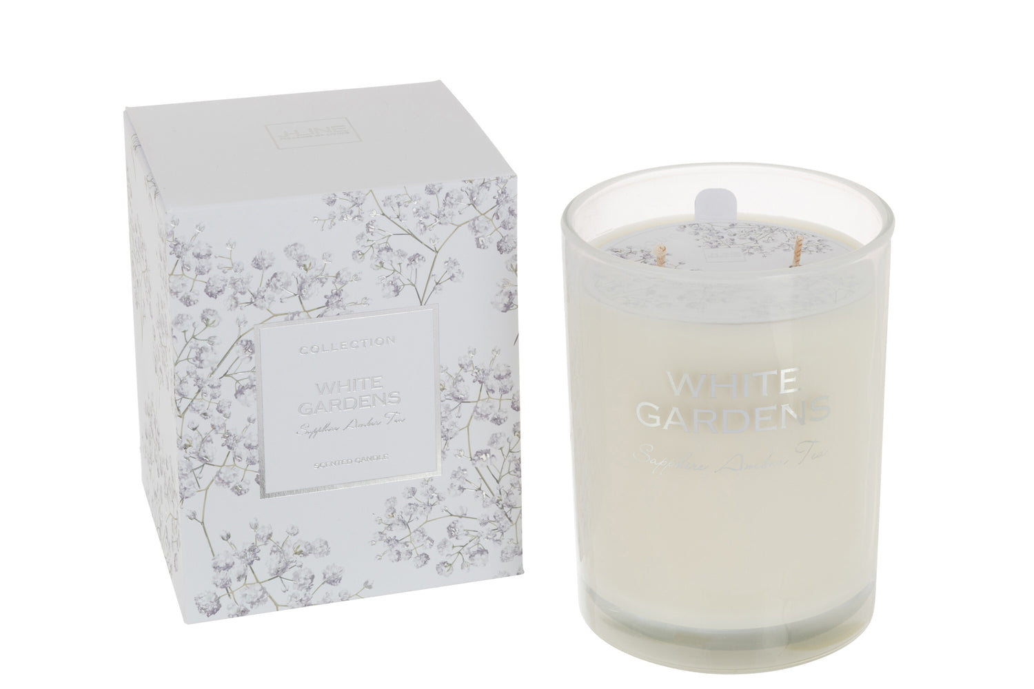 J-Line geurkaars White Gardens - wit - large - 70U