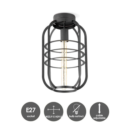 Moderne LED Plafondlamp Nero L - zwart