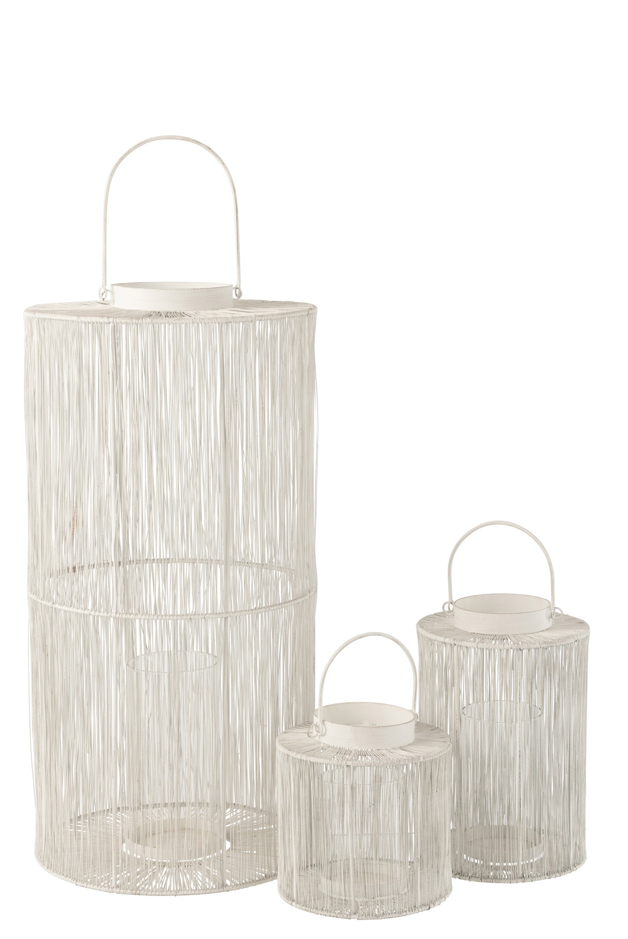 J-Line lantaarn - metaal - wit - large