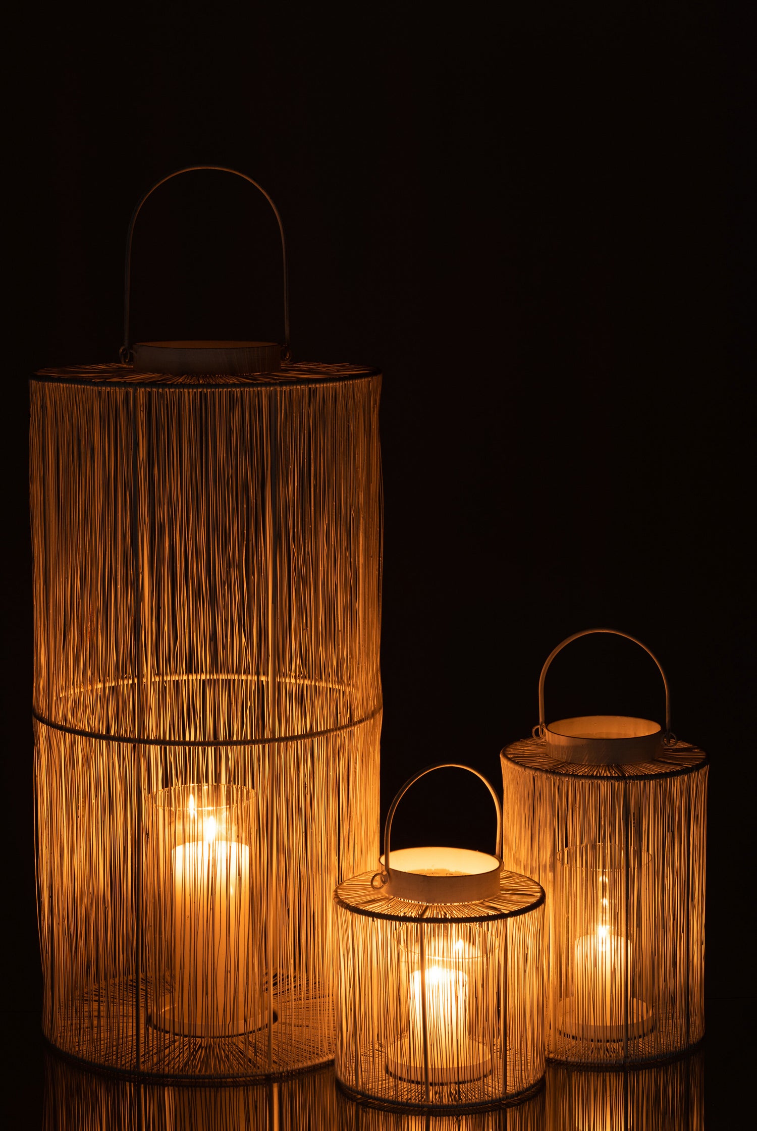 J-Line lantaarn - metaal - wit - large