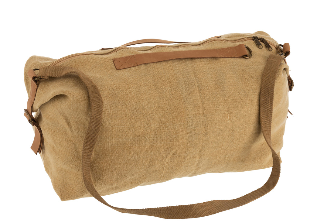 J-Line Strandtas Gewassen Jute Beige