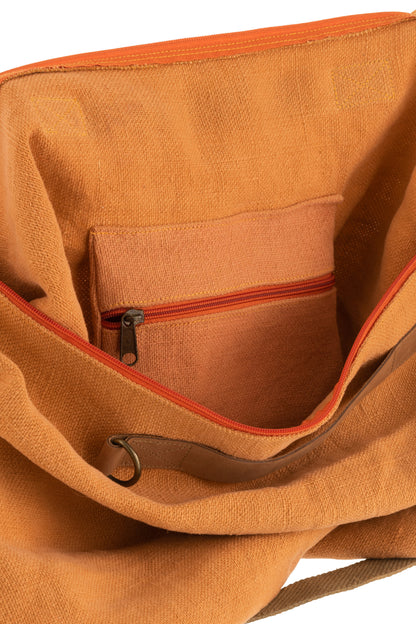 J-Line Strandtas Gewassen Jute Oranje