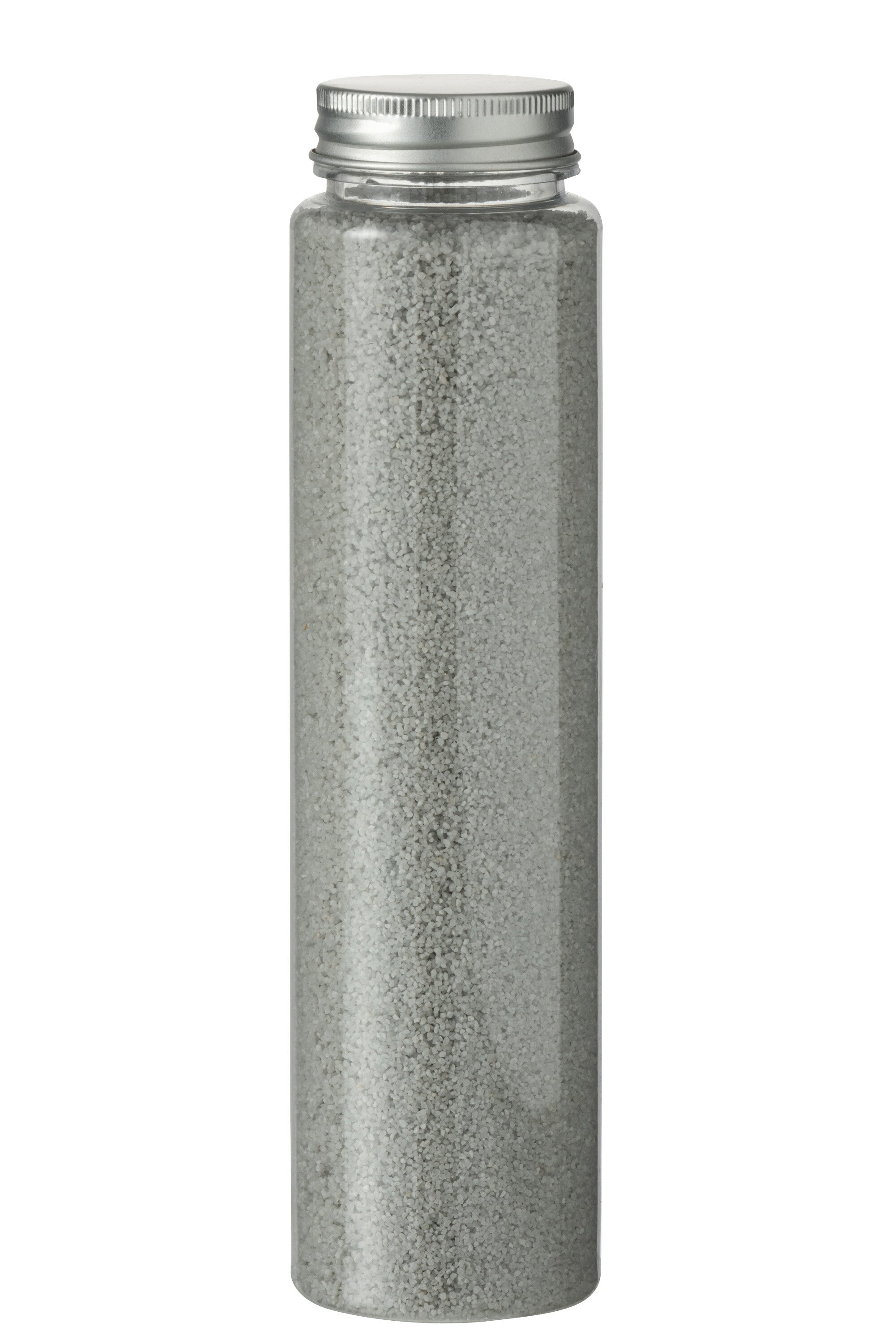 Decoratief zand 630 gram in fles lichtgrijs