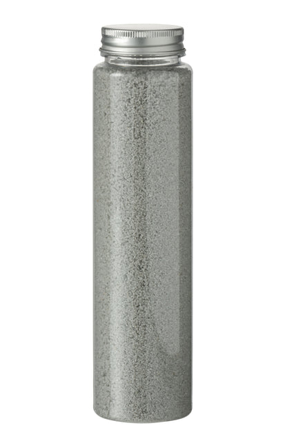 Decoratief zand 630 gram in fles lichtgrijs
