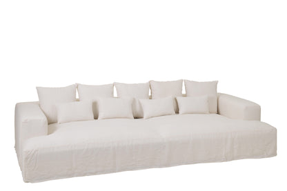 J-Line Hoes Voor Zetel+9 Kussens Diep Monaco Linnen Xxl Marshmallow Wit