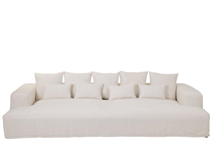 J-Line Hoes Voor Zetel+9 Kussens Diep Monaco Linnen Xxl Marshmallow Wit