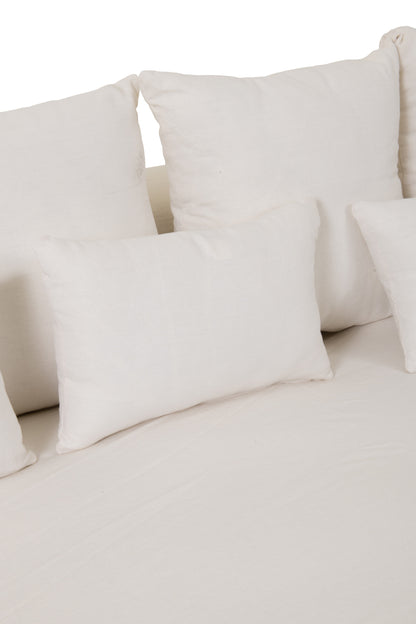J-Line Hoes Voor Zetel+9 Kussens Diep Monaco Linnen Xxl Marshmallow Wit
