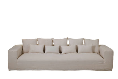 Hoes voor stoel + 9 kussens Monaco Linnen Xl Marshmallow Wit