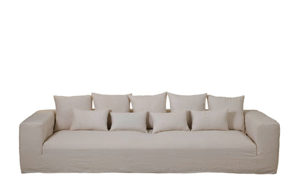 Hoes voor stoel + 9 kussens Monaco Linnen Xl Marshmallow Wit