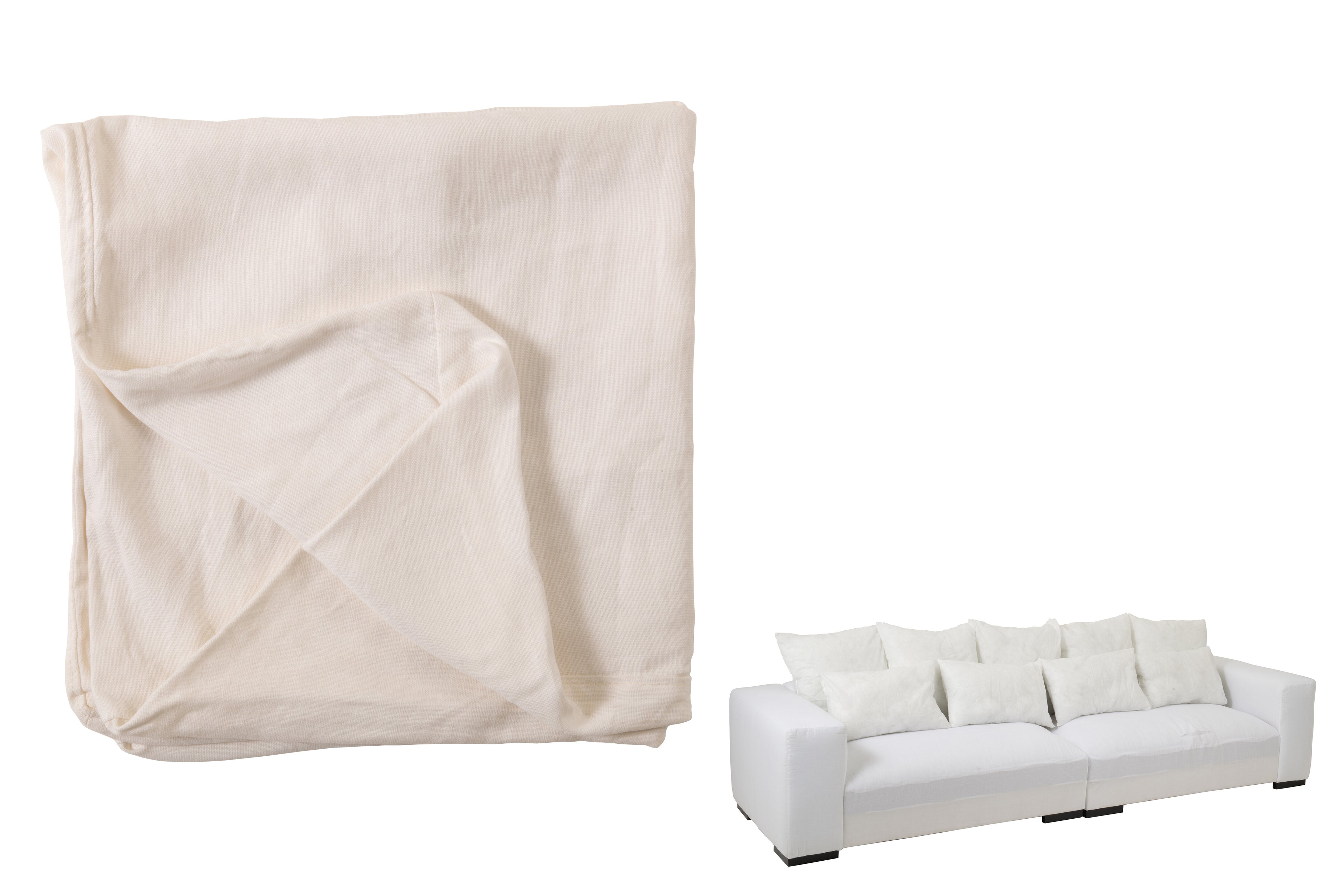 Hoes voor stoel + 9 kussens Monaco Linnen Xl Marshmallow Wit