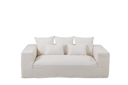 Hoes voor stoel + 5 kussens Monaco bank linnen marshmallow wit