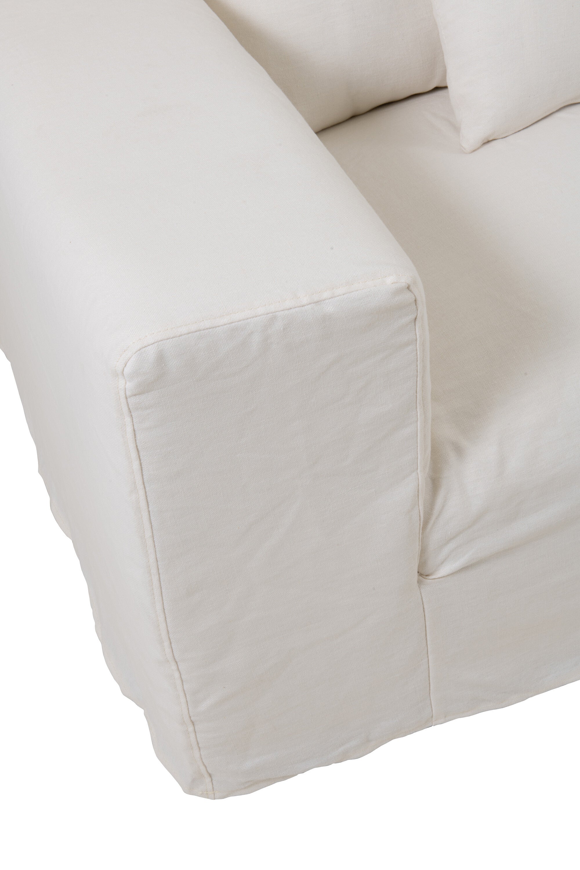 Hoes voor stoel + 5 kussens Monaco bank linnen marshmallow wit