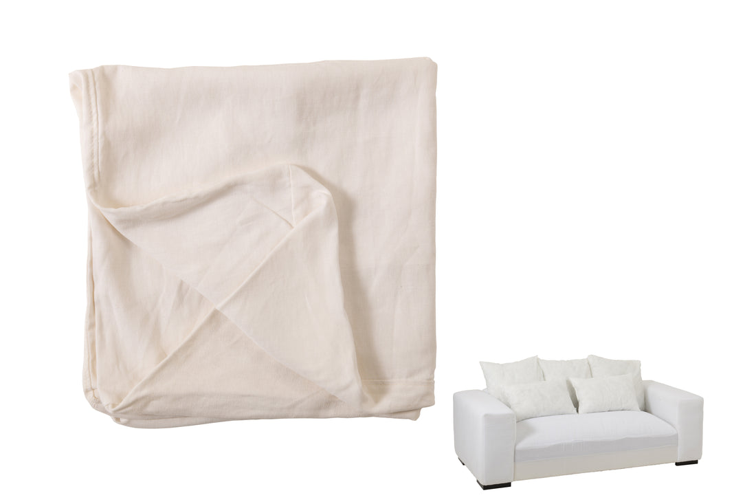 Hoes voor stoel + 5 kussens Monaco bank linnen marshmallow wit