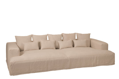 Hoes voor stoel + 9 kussens diep Monaco linnen Xxl natuurlijk