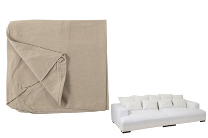 Hoes voor stoel + 9 kussens diep Monaco linnen Xxl natuurlijk