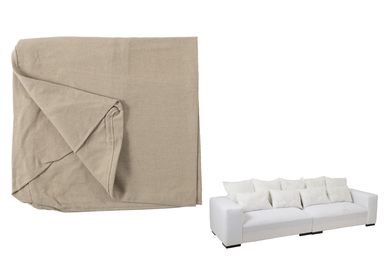 Hoes voor stoel + 9 kussens Monaco Linnen Xl Natuurlijk