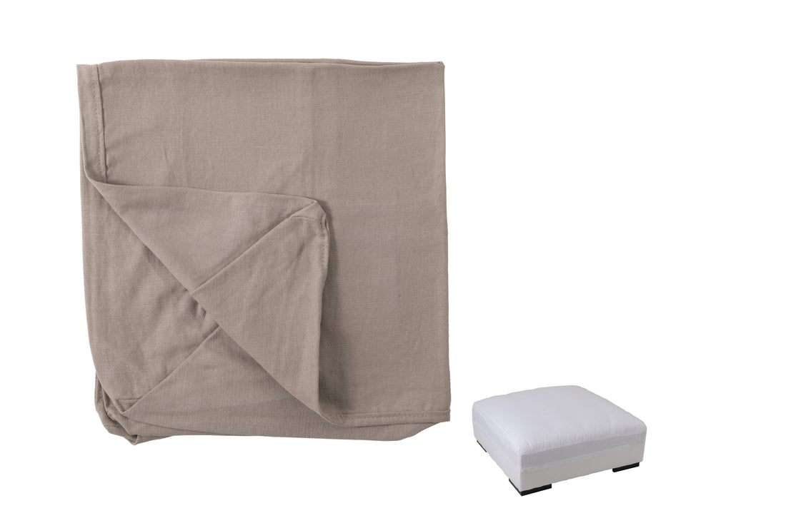 Hoes voor Poef Monaco Linnen Oudroze