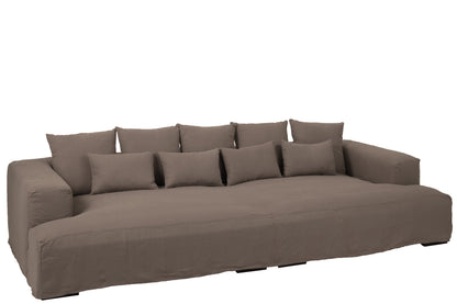 Hoes voor stoel + 9 kussens diep Monaco linnen Xxl woestijntaupe