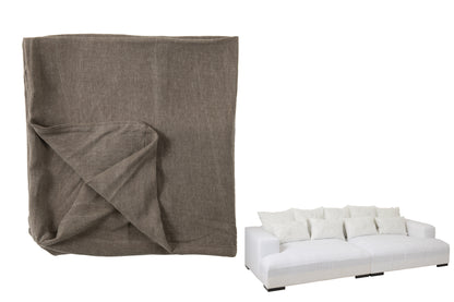 Hoes voor stoel + 9 kussens diep Monaco linnen Xxl woestijntaupe