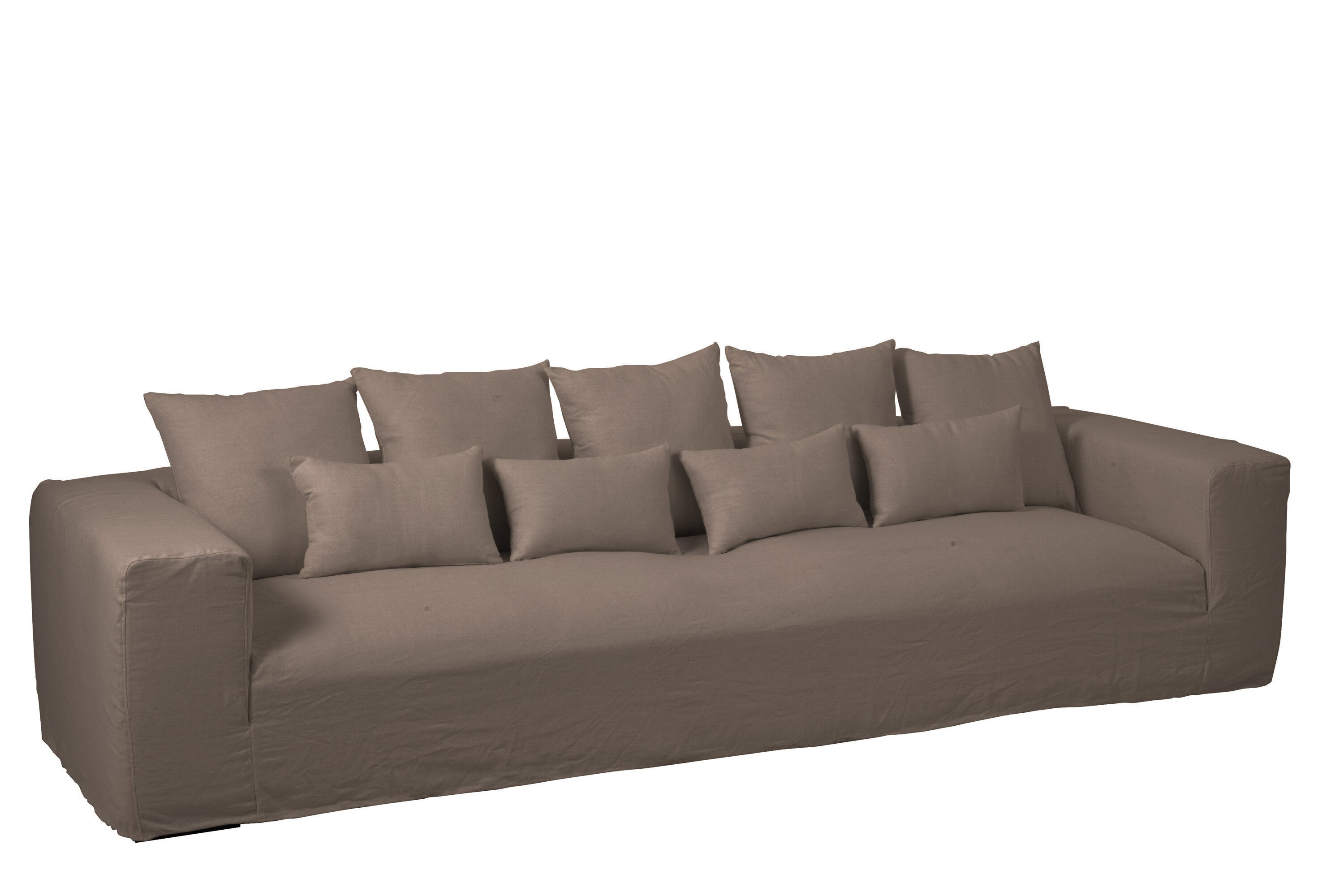 Hoes voor stoel + 9 kussens Monaco Linnen Xl Woestijn Taupe