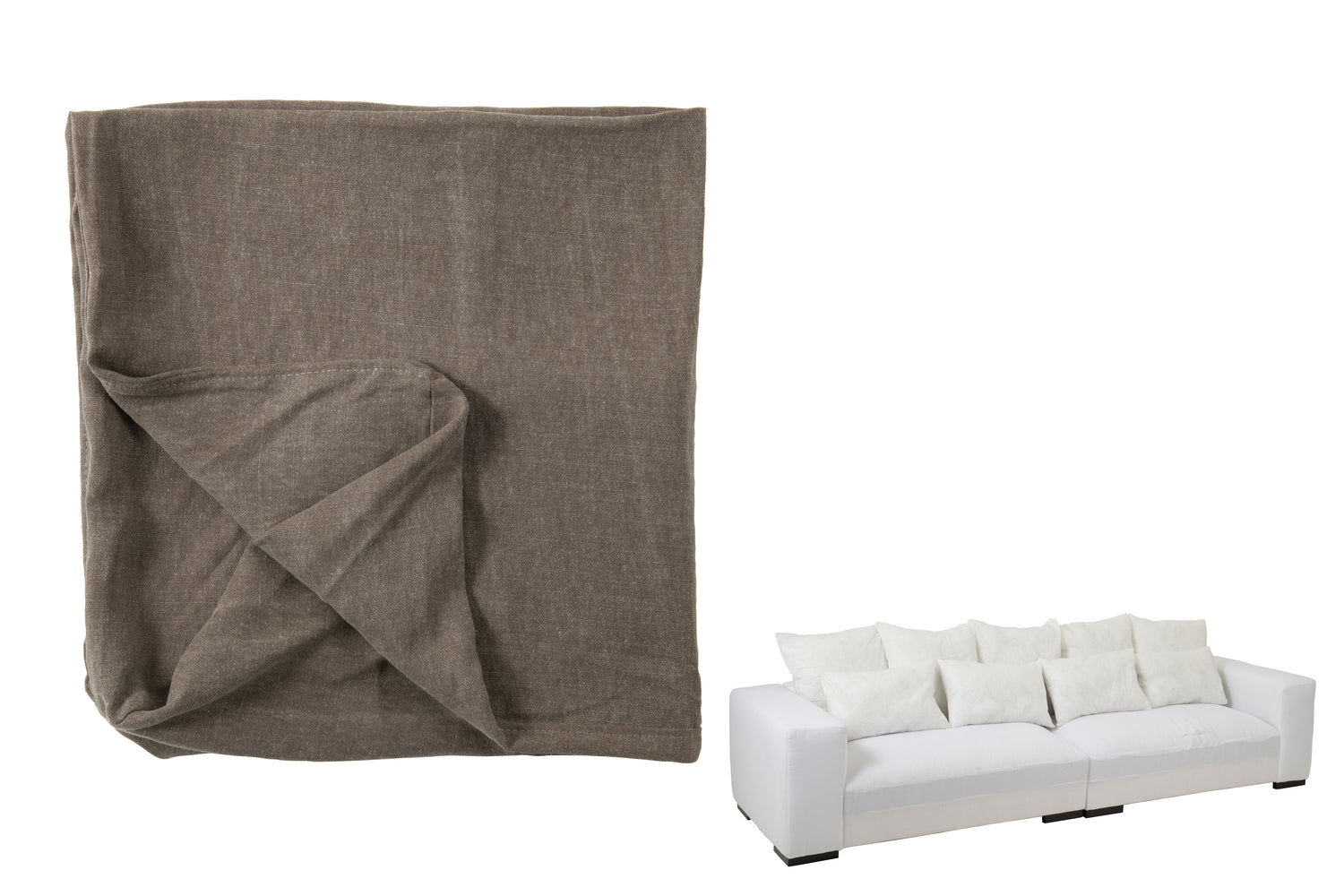 Hoes voor stoel + 9 kussens Monaco Linnen Xl Woestijn Taupe