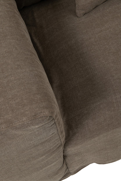 Hoes voor stoel + 5 kussens Monaco bank linnen Desert Taupe