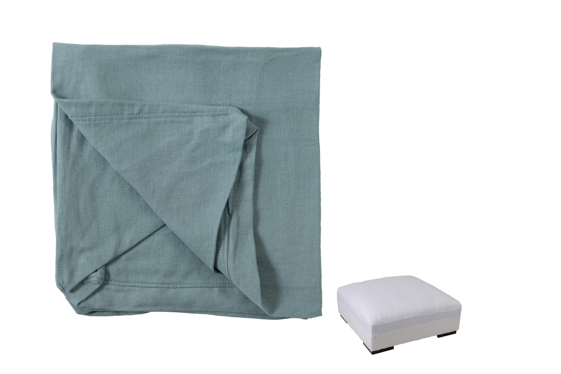 Hoes voor Poef Monaco Linnen Jeans Blauw