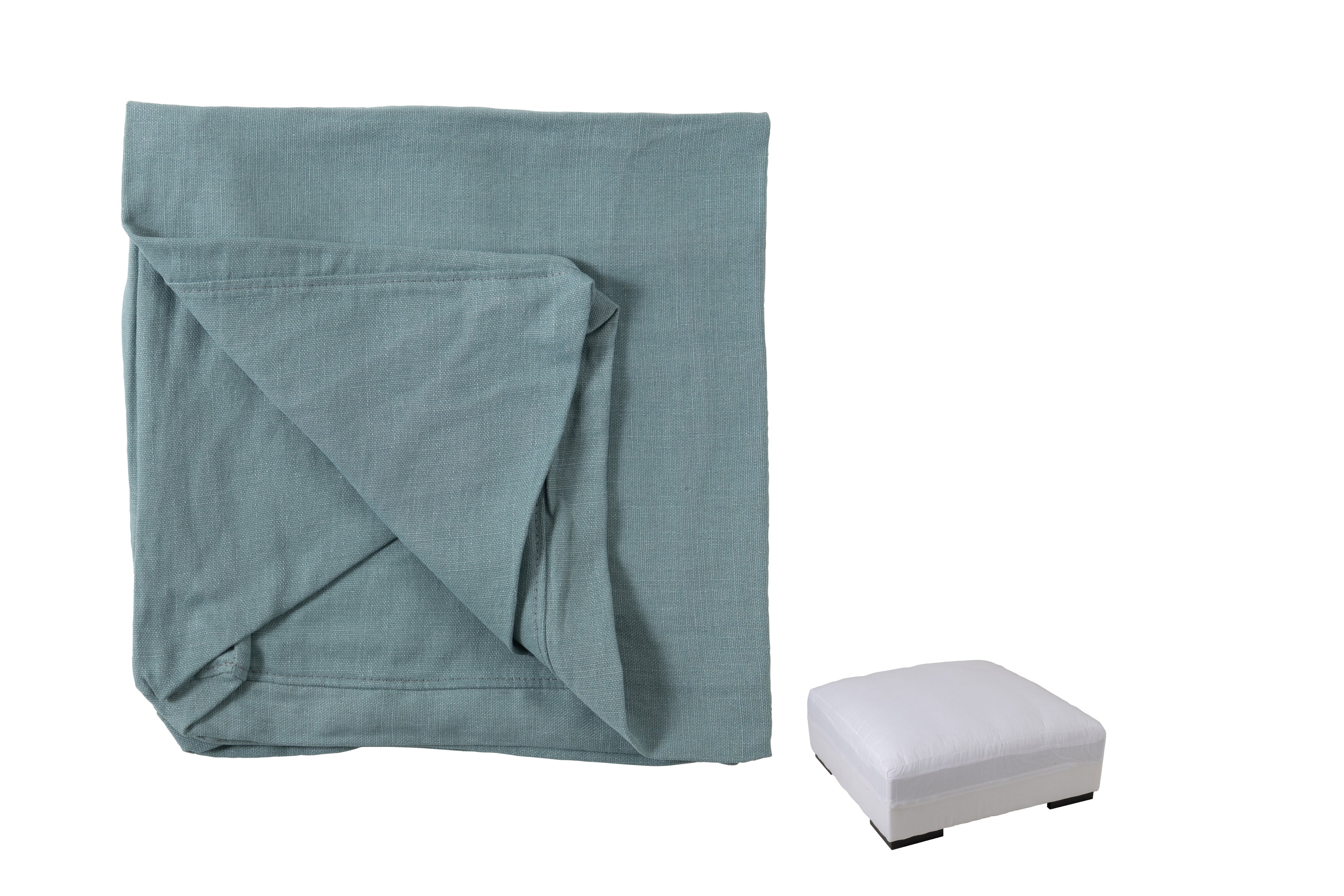 Hoes voor Poef Monaco Linnen Jeans Blauw