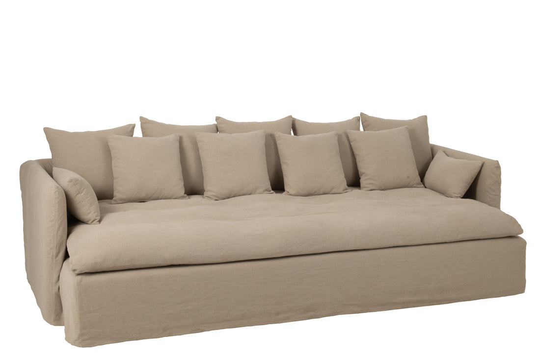 Hoes Stoel + 11 Kussens Strand Linnen Nat