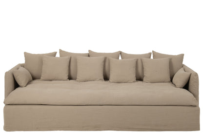 Hoes Stoel + 11 Kussens Strand Linnen Nat