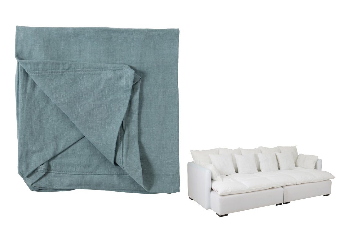 J-Line Hoes Zetel+11 Kussens Beach Linnen Jeans Blauw