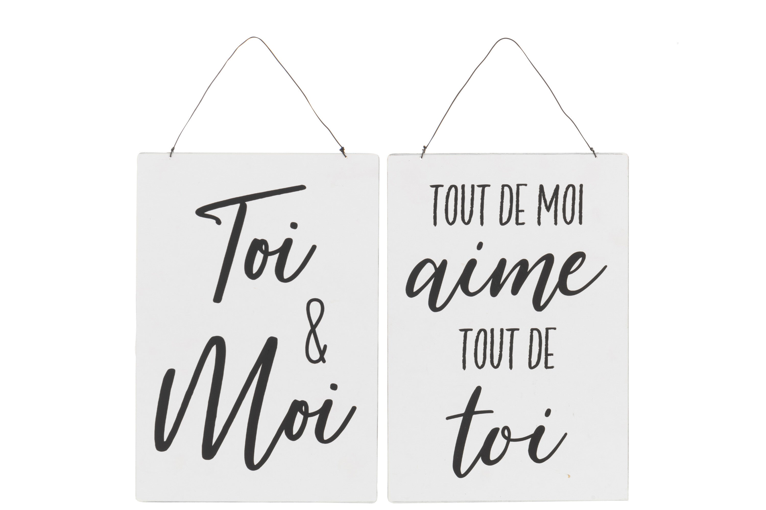 Opschriften Engels/Frans Metaal Wit/Zwart Assortiment Van 2